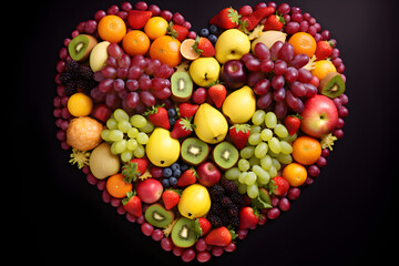 beautiful heart shape fruit arrangement