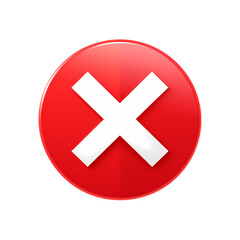 Obraz premium Red cross mark icon isolated on transparent background