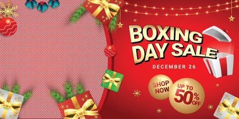 BOXING DAY SALE SOCIAL MEDIA POST BACKGROUND BANNER FLYER DISCOUNT DECEMBER END YEAR TEMPLATE 6