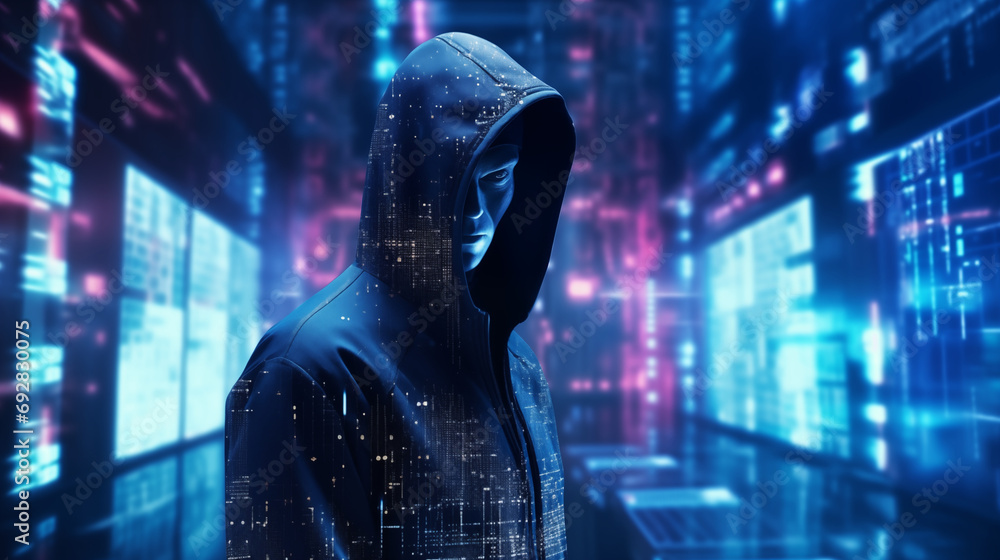 Poster enhancing privacy futuristic cybersecurity in virtual database, secure computing identity protection
