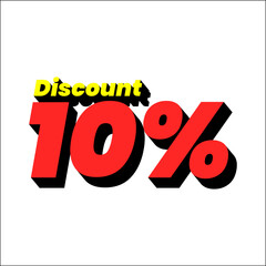 Discount numbers in the form of percent signs with red and yellow colors isolated on a white background, ranging from 1% to 100% discounts. very suitable for use in advertising media promotion designs