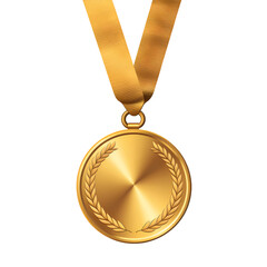 Gold medal isolated on transparent background