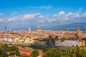 A view of the Tuscan city of Florence, Italy from the overlook