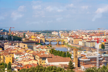 Florence Italy from above with a view of the whole city