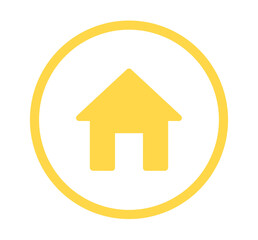 シンプルな黄色のホームアイコン
