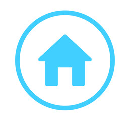 Obraz premium シンプルな水色のホームアイコン