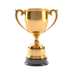 Golden trophy isolated on transparent background