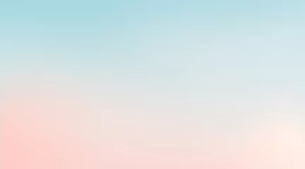 Tuinposter Sky blue azure teal pink coral peach beige white abstract background. Color gradient ombre blur. Light pale pastel soft shade. Rough grain noise. Matt brushed shimmer. Liquid water. Design. Minimal. © Mariana