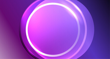 Neon glass circle copyspace for your text or product presentation geometric background. Vector illustration For Wallpaper, Banner, Background, Card, Book Illustration, landing page