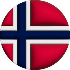 3D Flag of Norway on circle