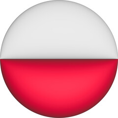 3D Flag of Poland on circle