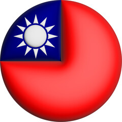 3D Flag of Republic of China on circle