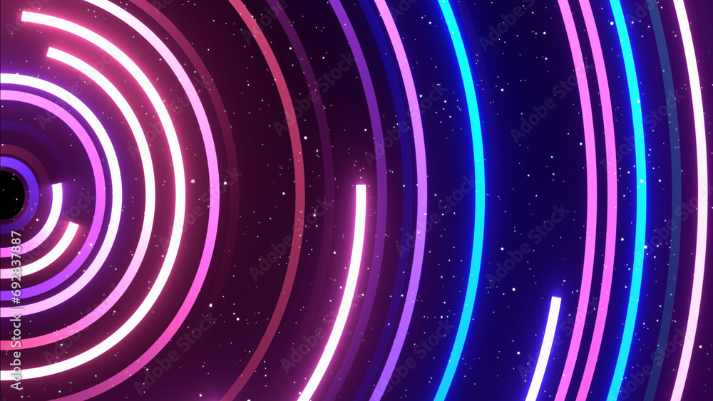 Wall mural 4k of traveling through star fields space light glowing. space nebula moving with stars space nebula