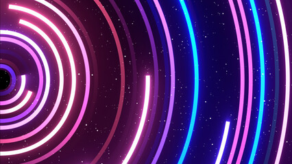 4K of Traveling through star fields space light glowing. Space Nebula moving with stars space nebula (Video galaxy). neon lines with colorful glowing speed trails Appear slide way circle
