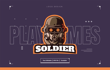 Soldier mascot logo illustration. soldier esport and mascot logo template. Elite Troopers E sport logo Team. © Munusa Work