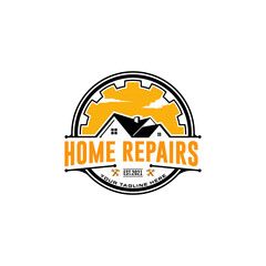 Home House Builders Repair Renovation Logo Design Vector Icon Illustrations.