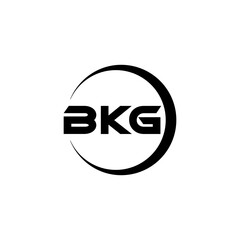 BKG letter logo design with white background in illustrator, cube logo, vector logo, modern alphabet font overlap style. calligraphy designs for logo, Poster, Invitation, etc.