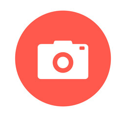 シンプルな赤色のカメラアイコン