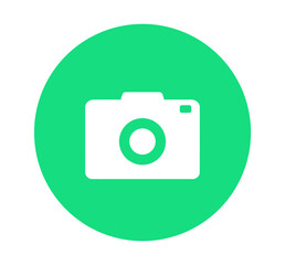 シンプルな緑色のカメラアイコン
