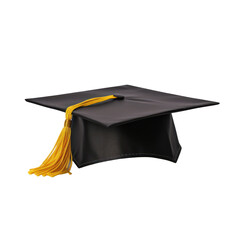 college graduation cap isolated on transparent background,transparency 