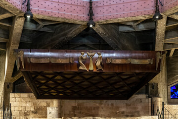 Wooden decorative roof over the main altar in the main hall of the Church of the Annunciation in...