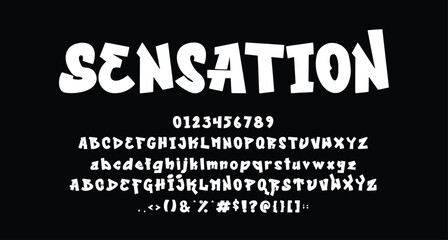 Sensation funky graffiti display font Best Alphabet Alphabet Brush Script Logotype Font lettering handwritten