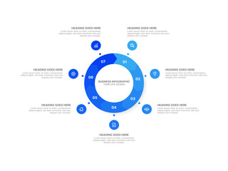 Circle Round Infographic Design Template with Seven Options