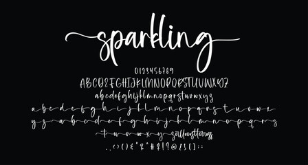 Sparkling beauty script handwritten font Best Alphabet Alphabet Brush Script Logotype Font lettering handwritten