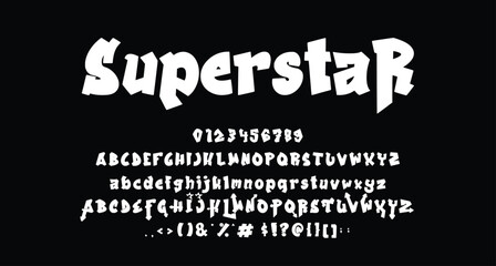 Superstar graffiti display font Best Alphabet Alphabet Brush Script Logotype Font lettering handwritten