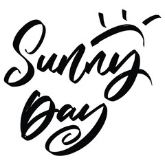 Sunny day end summer season quotes ready vector lettering. Inspirational typography. Motivational quote