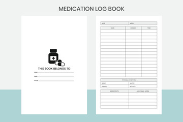 Medication Log Book Kdp Interior