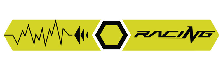 Can stick with a youthful and dynamic modern style car. Black and yellow subjects. Racing Rally Stripes, Auto Racing Stripes Stickers