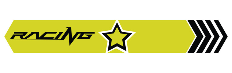 Can stick with a youthful and dynamic modern style car. Black and yellow subjects. Racing Rally Stripes, Auto Racing Stripes Stickers