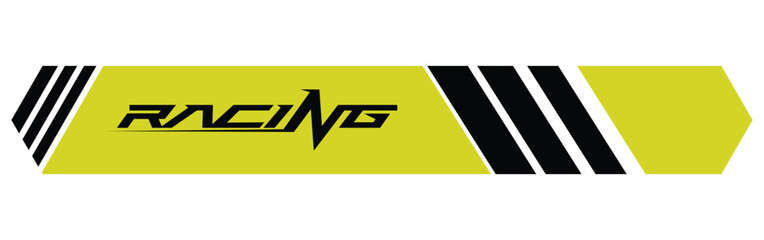 Can stick with a youthful and dynamic modern style car. Black and yellow subjects. Racing Rally Stripes, Auto Racing Stripes Stickers