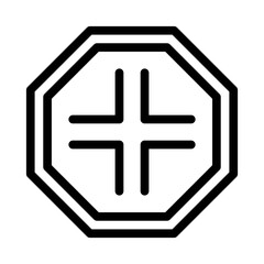 Obraz premium cross road line icon