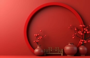 Happy chinese new year greeting card background and social media post