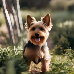 A portrait of a playful and friendly Australian terrier1