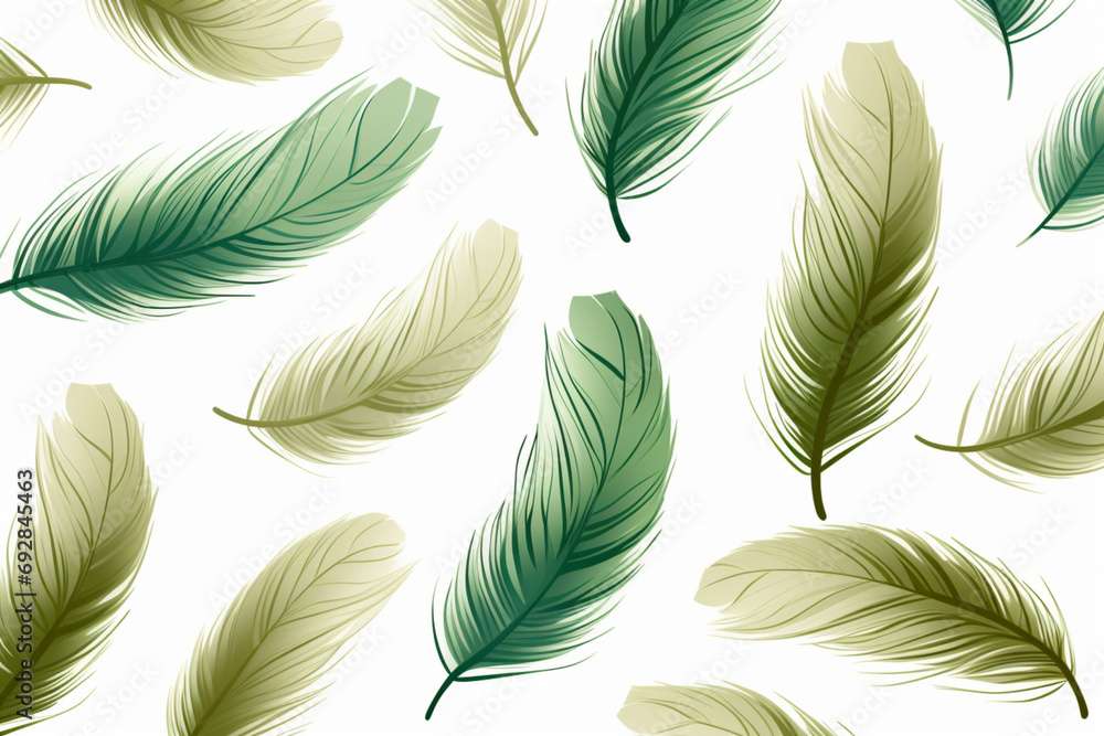 Poster seamless pattern with feathers