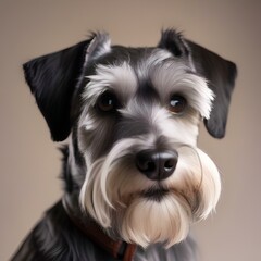 A charming portrait of a schnauzer, its beard adding character to the image3