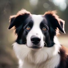 Fototapeta premium A stunning portrait of a border collie, its eyes filled with intelligence and energy3