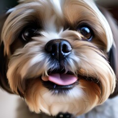 A portrait of a Shih Tzu with an endearing, slightly messy fur2