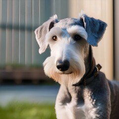 A portrait of a smart and determined Bedlington terrier1