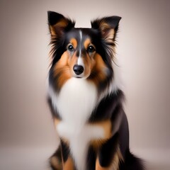 Fototapeta premium A portrait of a charming Shetland sheepdog with a luxurious coat3