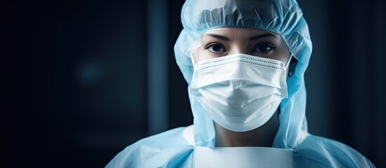 Hospital employee donning protective gear during pandemic.