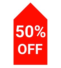 50 percent off sale icon 