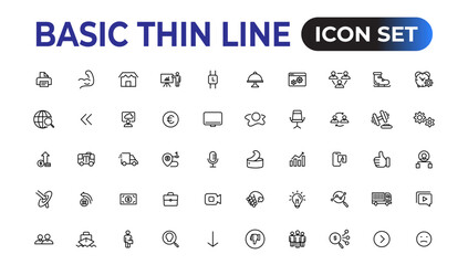 Web icons. Business. Set of thin line web icon set, simple outline icons collection, Pixel Perfect icons, Simple vector illustration.