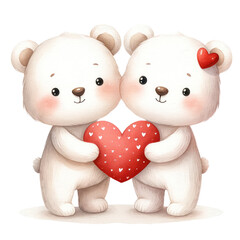 valentine couple teddy bear clipart Valentine's Day Teddy Bear with Heart