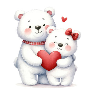 valentine couple teddy bear clipart Valentine's Day Teddy Bear with Heart