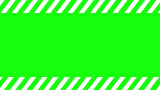 A warning caution tape animation. green caution banner Looping animation simple video Background. green and white animated warning tape background animation.
