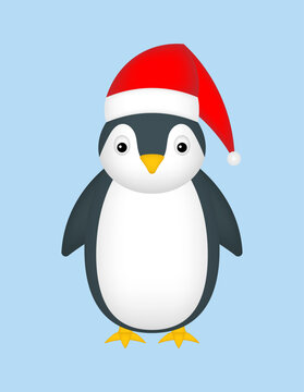 Christmas Penguin 3d Vector Illustration